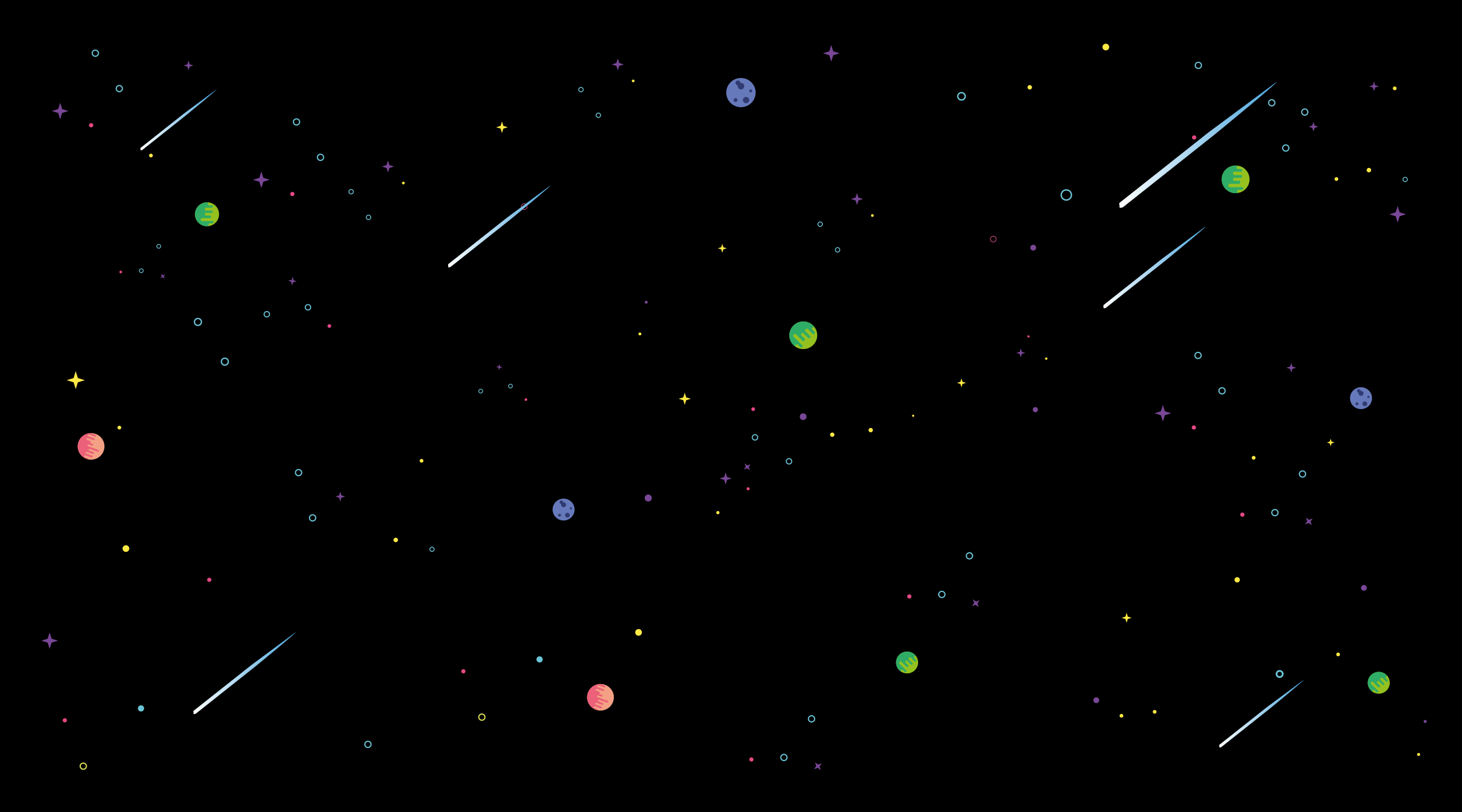 带有流星星星乙烯基地毯的卡通空间 - TenStickers