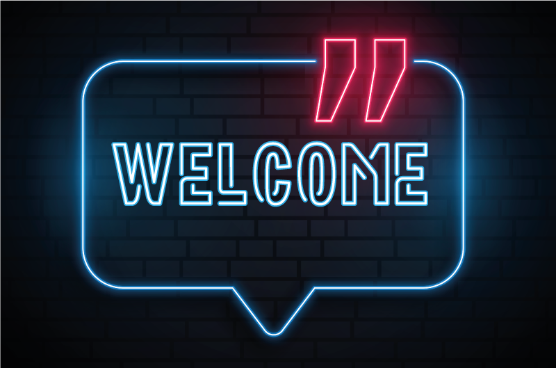 乙烯基地毯入口大厅霓虹蓝色标志 - TenStickers