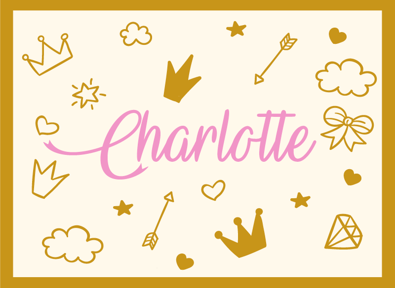 乙烯基地毯名称公主主题定制名称 - TenStickers