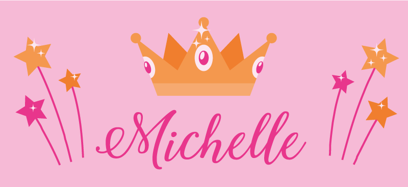 乙烯基地毯与名字的魔杖和皇冠 - TenStickers