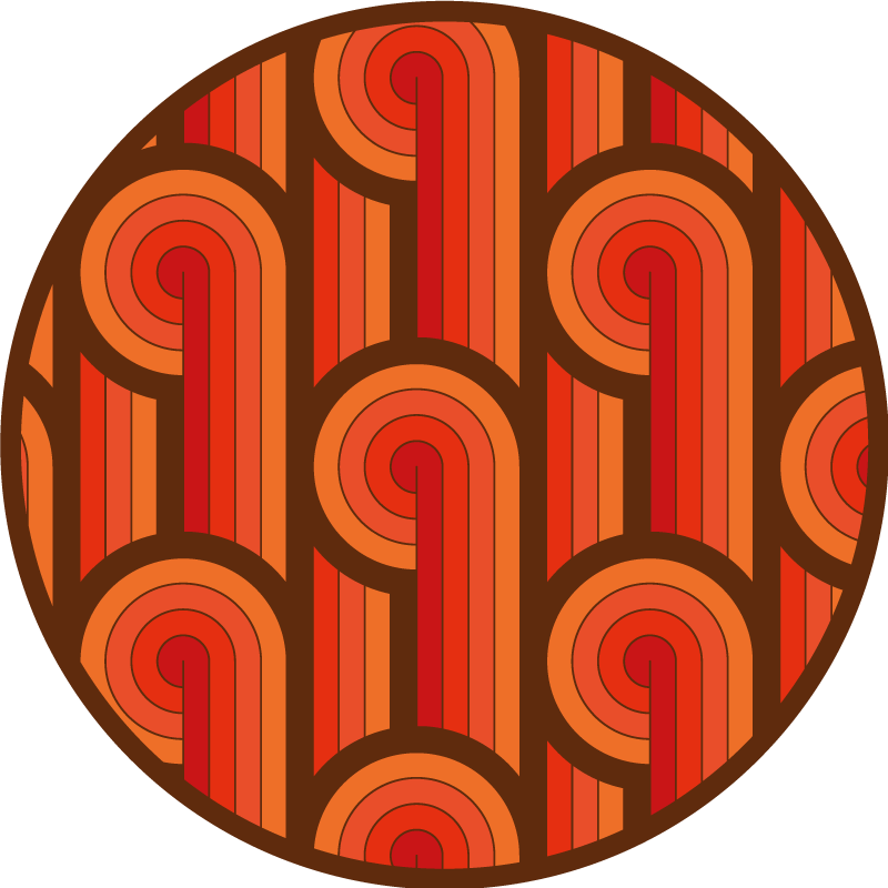 圆形乙烯基地毯复古圆形图案 - TenStickers
