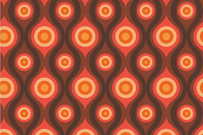 乙烯基地毯镶嵌复古圆形图案 - TenStickers