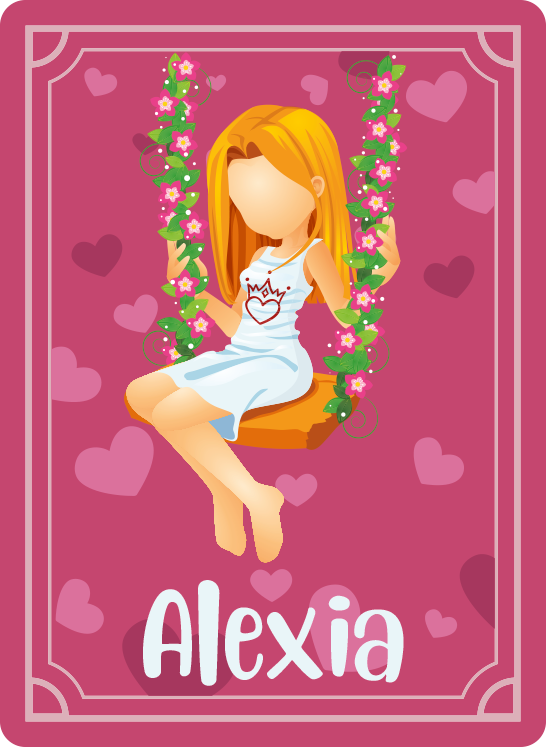 乙烯基地毯草绳秋千带名字 - TenStickers