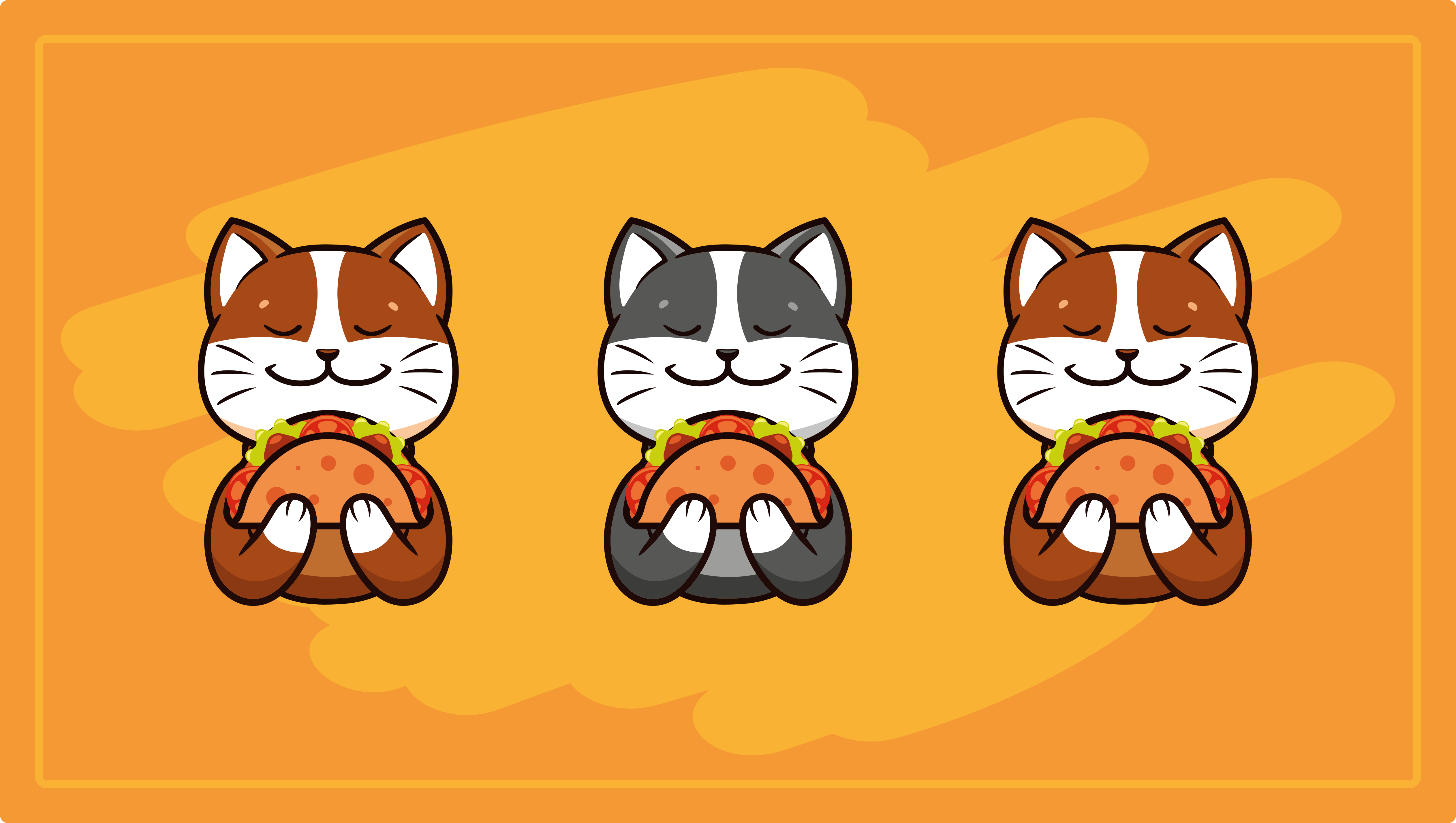 乙烯基地毯快乐猫三重奏 - TenStickers