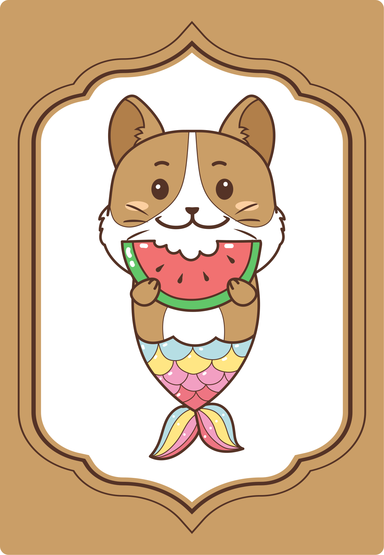 乙烯基地毯动物可爱美人鱼角色 - TenStickers