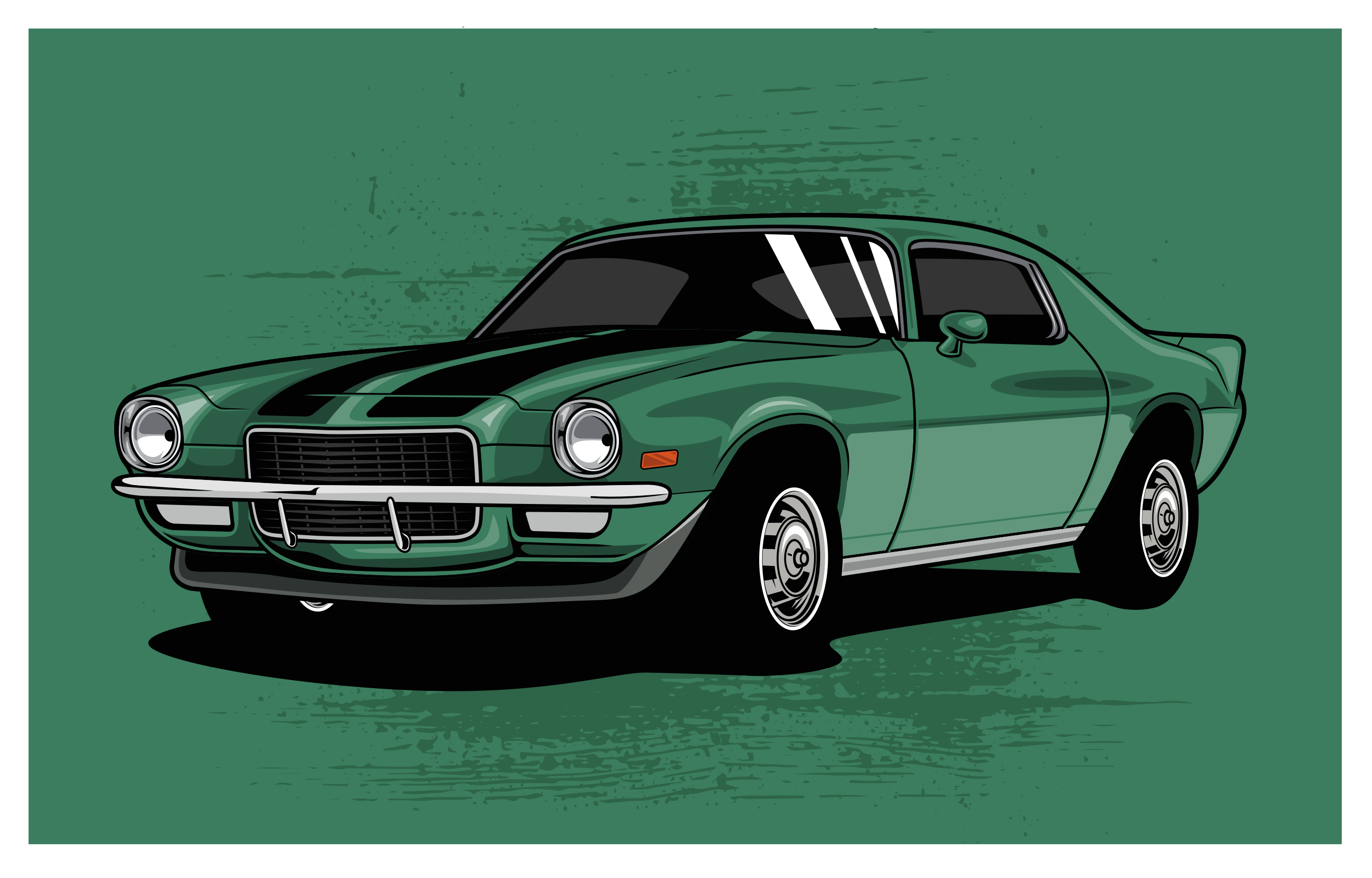 乙烯基地毯道路 经典汽车视角 - TenStickers