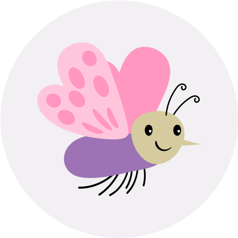 蝴蝶与长长的鼻子动物地毯 - TenStickers