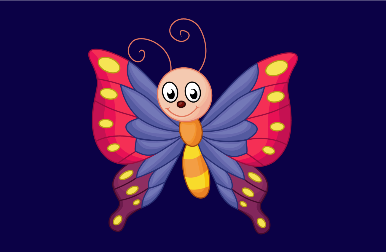 乙烯基地毯 儿童 快乐蝴蝶飞舞 - TenStickers