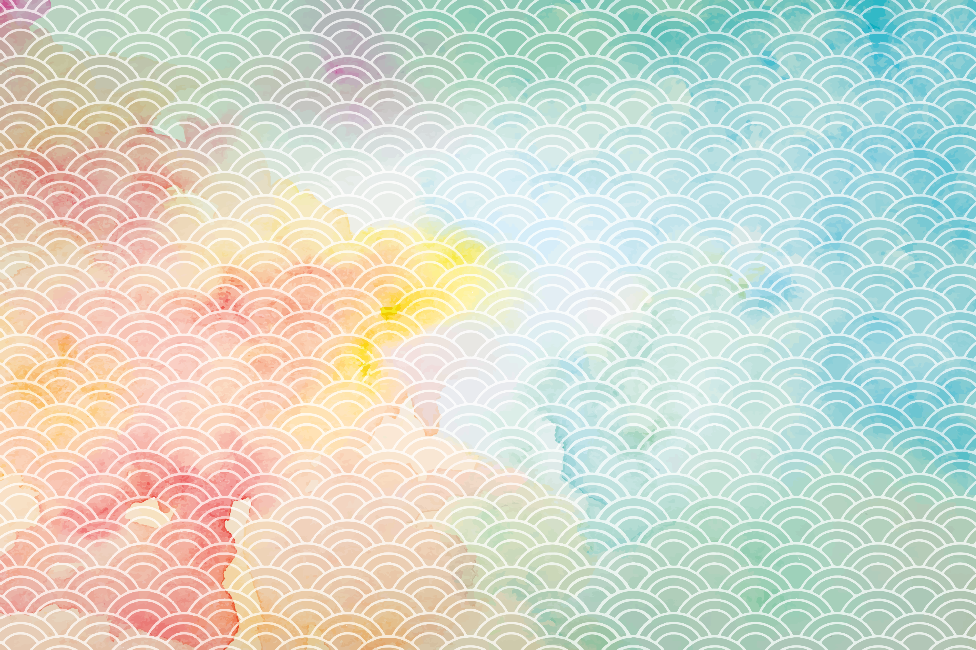 乙烯基地毯几何粉彩波浪图案 - TenStickers