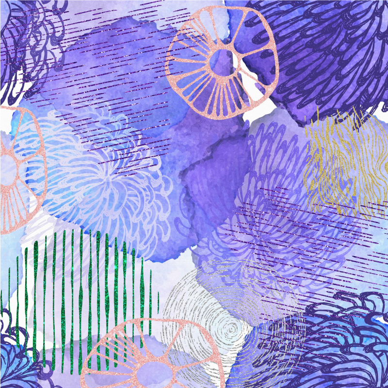 乙烯基地毯浴室花卉漩涡图案 - TenStickers