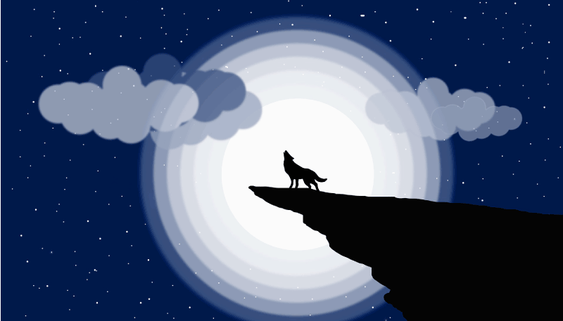 乙烯基地毯月牙狼嚎 - TenStickers