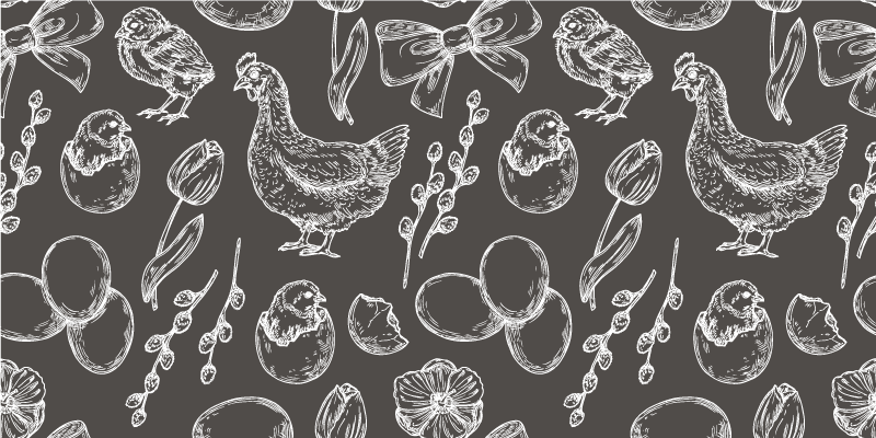 乙烯基厨房地毯，迷人的农场图案 - TenStickers