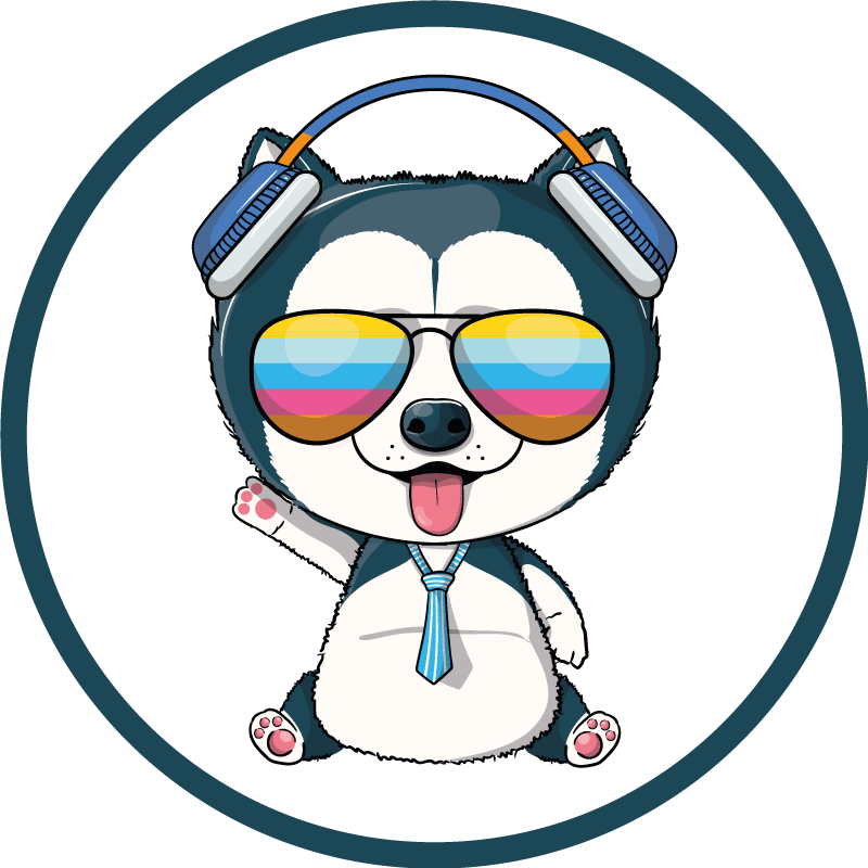 卡通哈士奇小狗插画动物地毯 - TenStickers