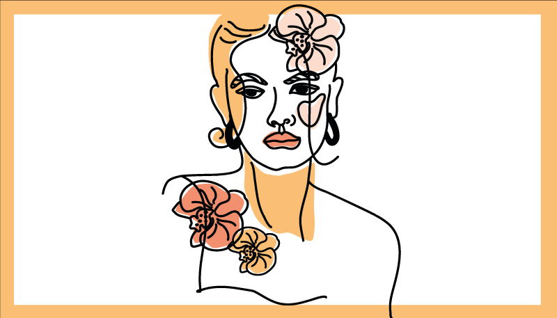 乙烯基地毯时尚花卉肖像 - TenStickers