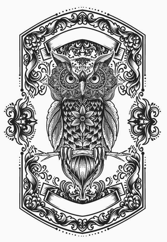 乙烯基地毯 精致猫头鹰图案 - TenStickers