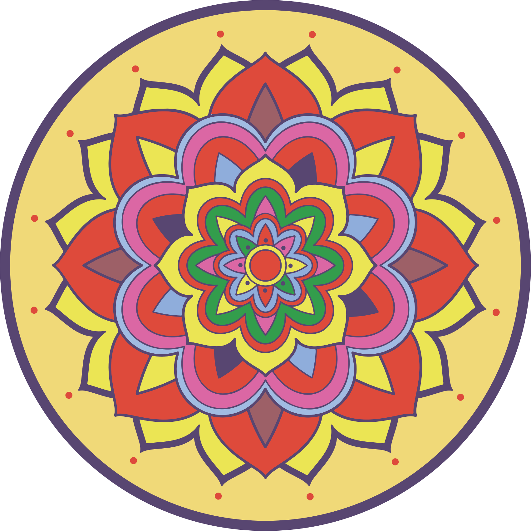 乙烯基地毯色彩斑斓的大花图案 - TenStickers