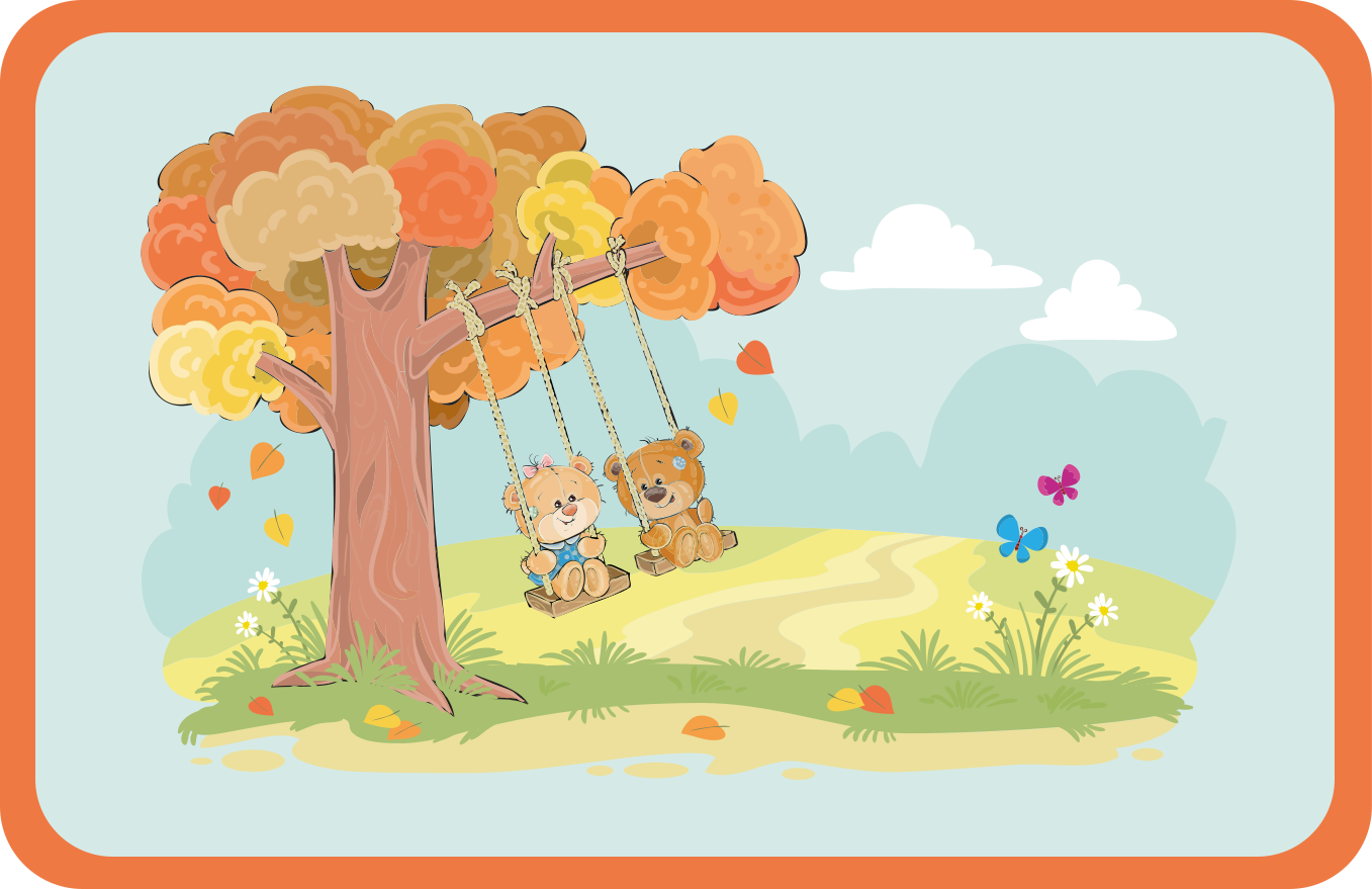 乙烯基地毯 儿童 摇摆中的小熊 - TenStickers