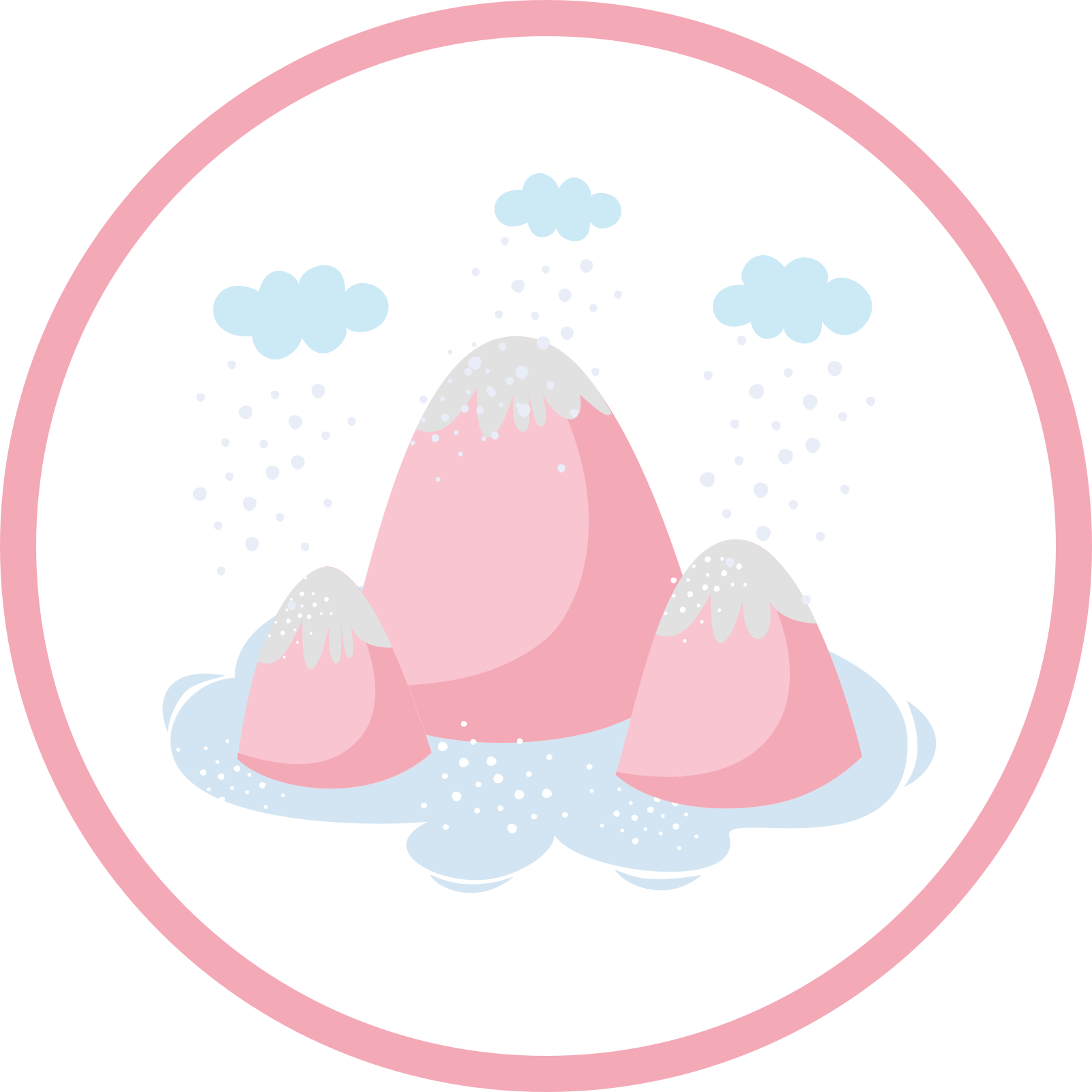 粉红色的山与雨滴孩子乙烯基地毯 - TenStickers
