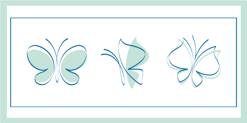 乙烯基地毯动物蝴蝶三重奏图案 - TenStickers