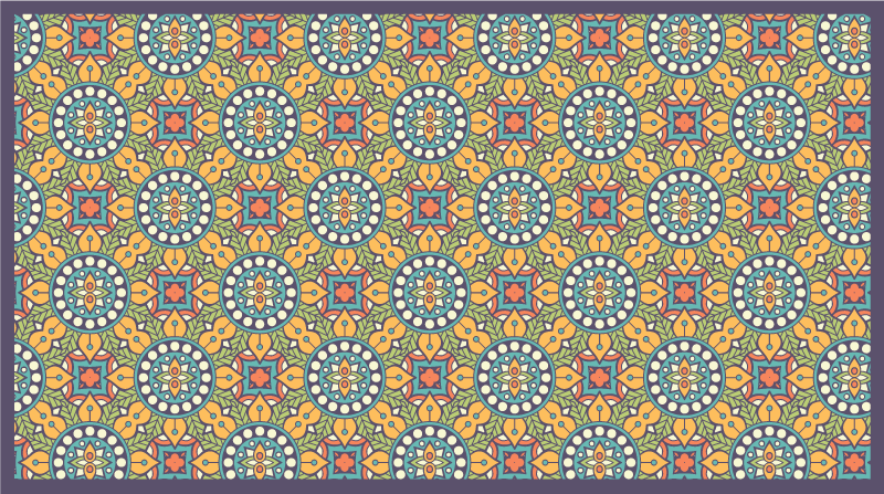 乙烯基地毯镶嵌色彩丰富的黄色组合 - TenStickers