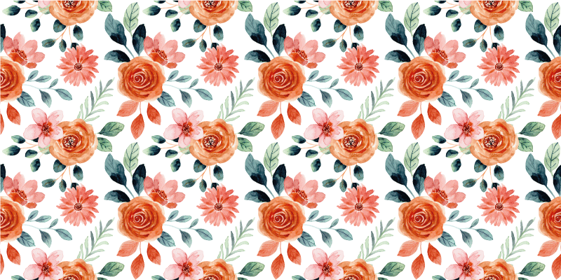 乙烯基花草地毯 令人愉悦的植物图案 - TenStickers