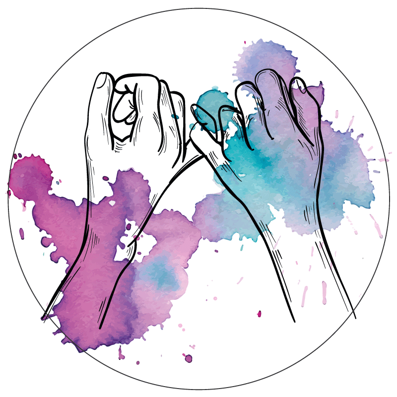 乙烯基地毯 双手交握 - TenStickers