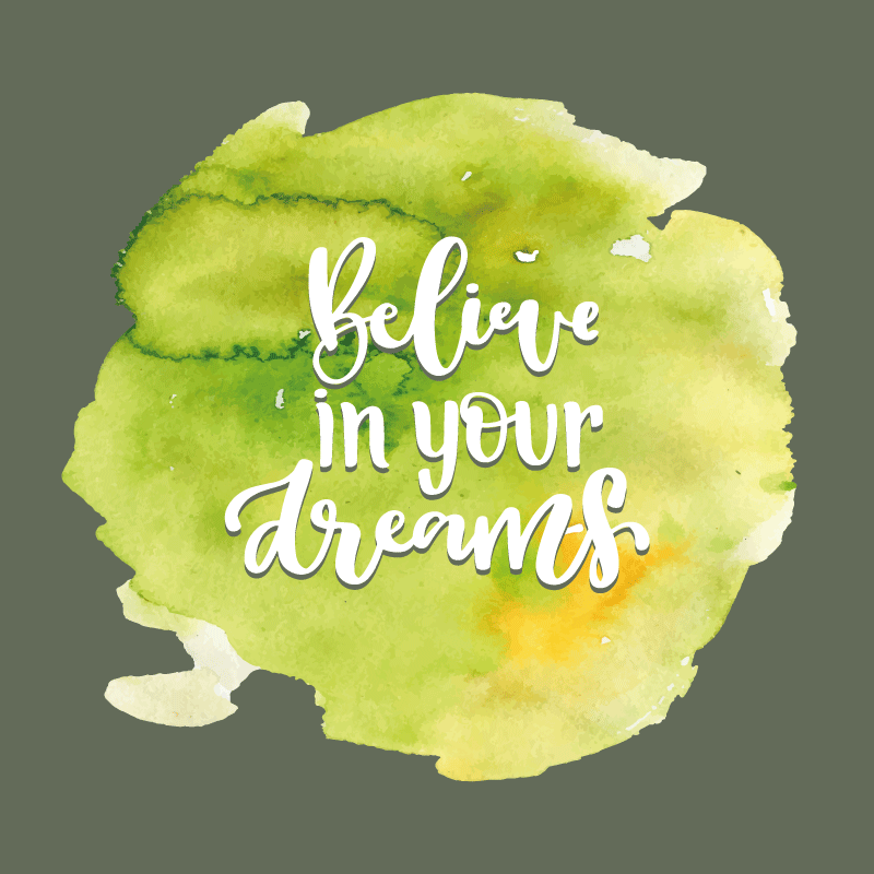 带有积极信息乙烯基地毯的水彩画 - TenStickers