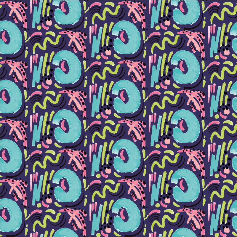 乙烯基地毯 活泼多彩的图案 - TenStickers