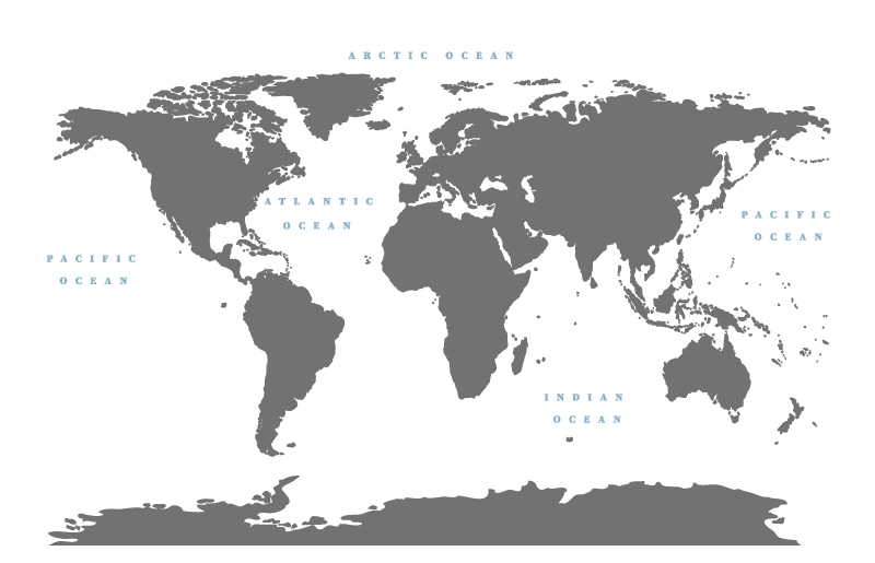 乙烯基地毯客厅 风格化世界地图 - TenStickers