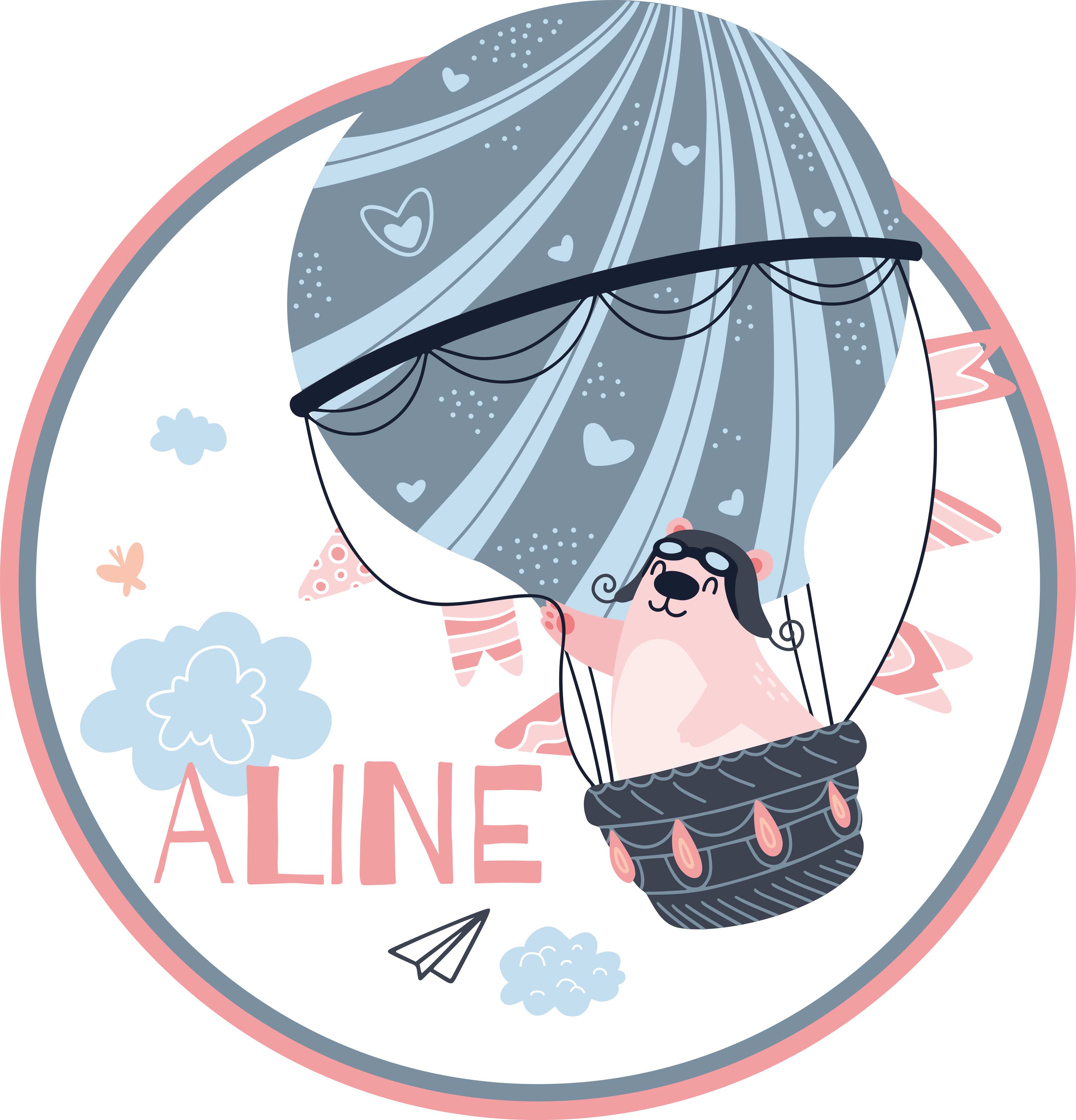 乙烯基地毯名称热气球 - TenStickers