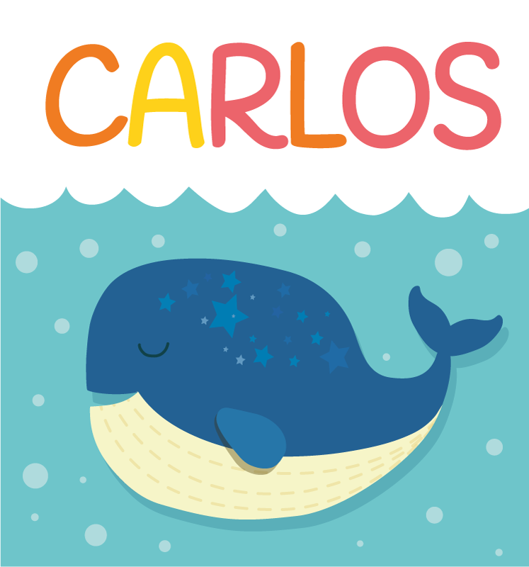 乙烯基地毯名称梦幻鲸鱼场景 - TenStickers