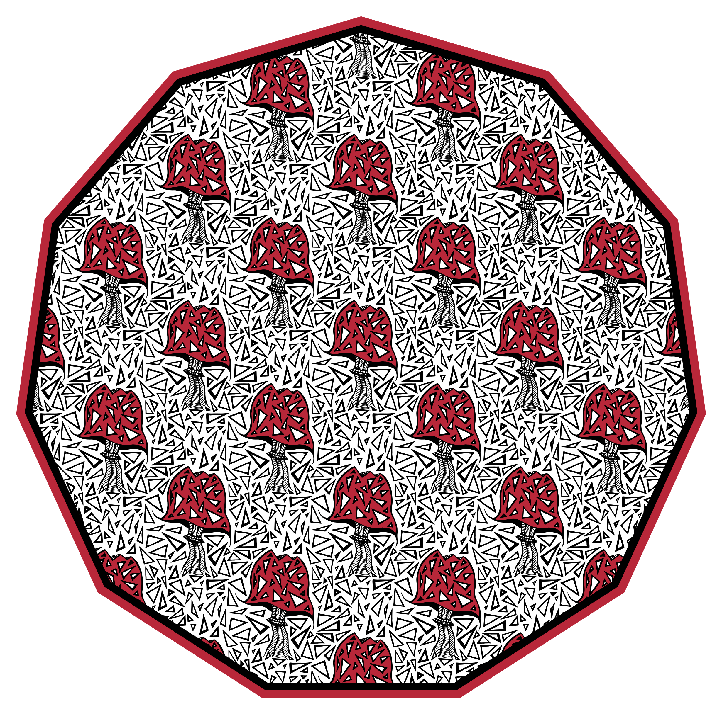 天然乙烯基地毯艺术蘑菇图案 - TenStickers