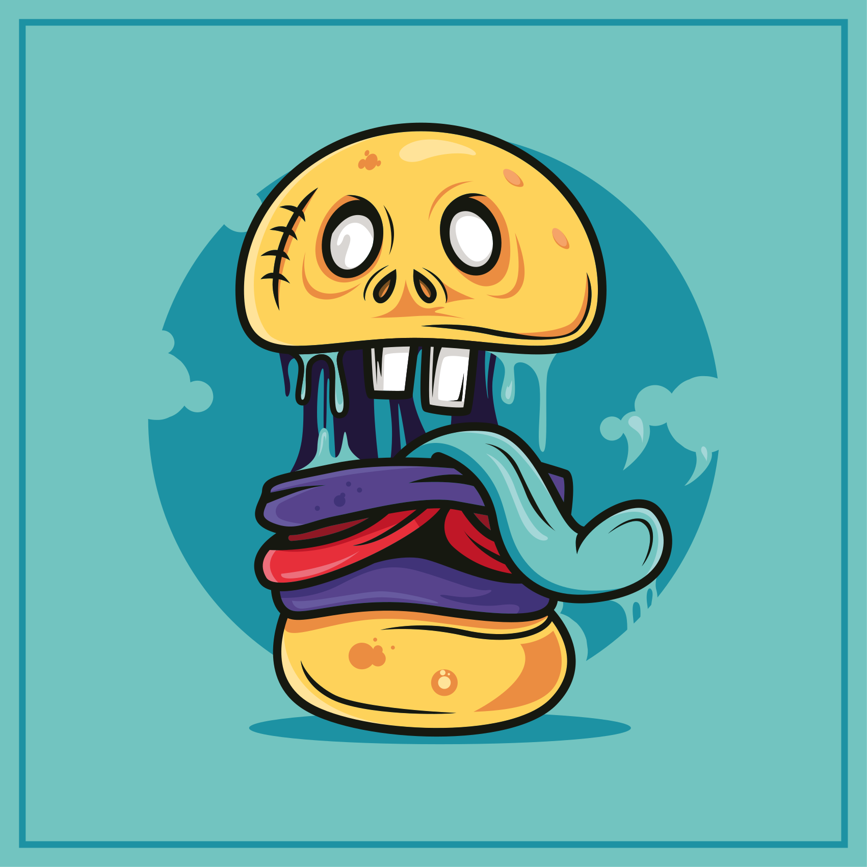 乙烯基地毯傻瓜骷髅角色 - TenStickers