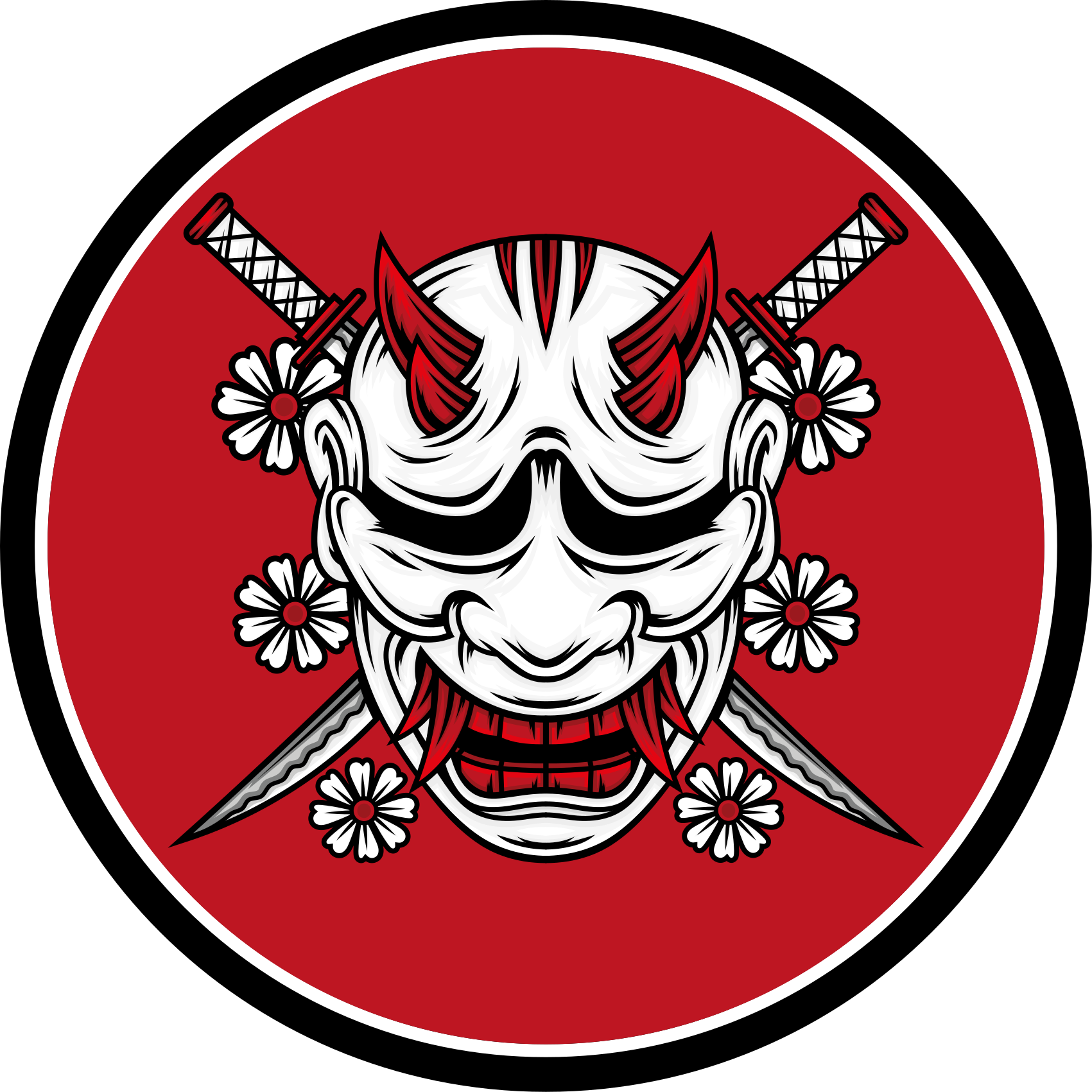 忍者头骨卡通现代地毯 - TenStickers