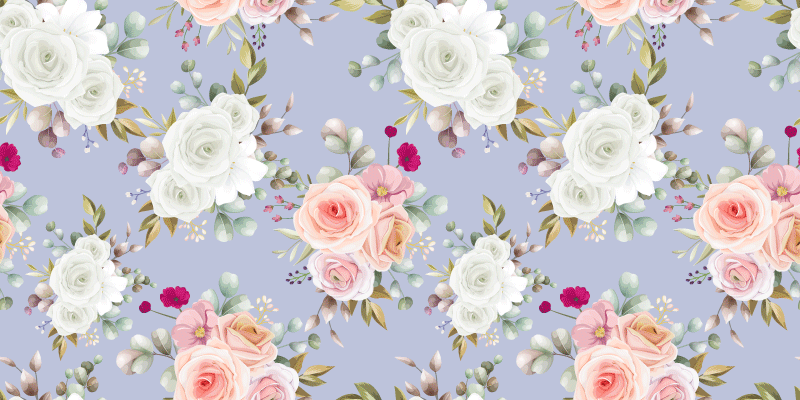 乙烯基花草地毯优雅玫瑰图案 - TenStickers