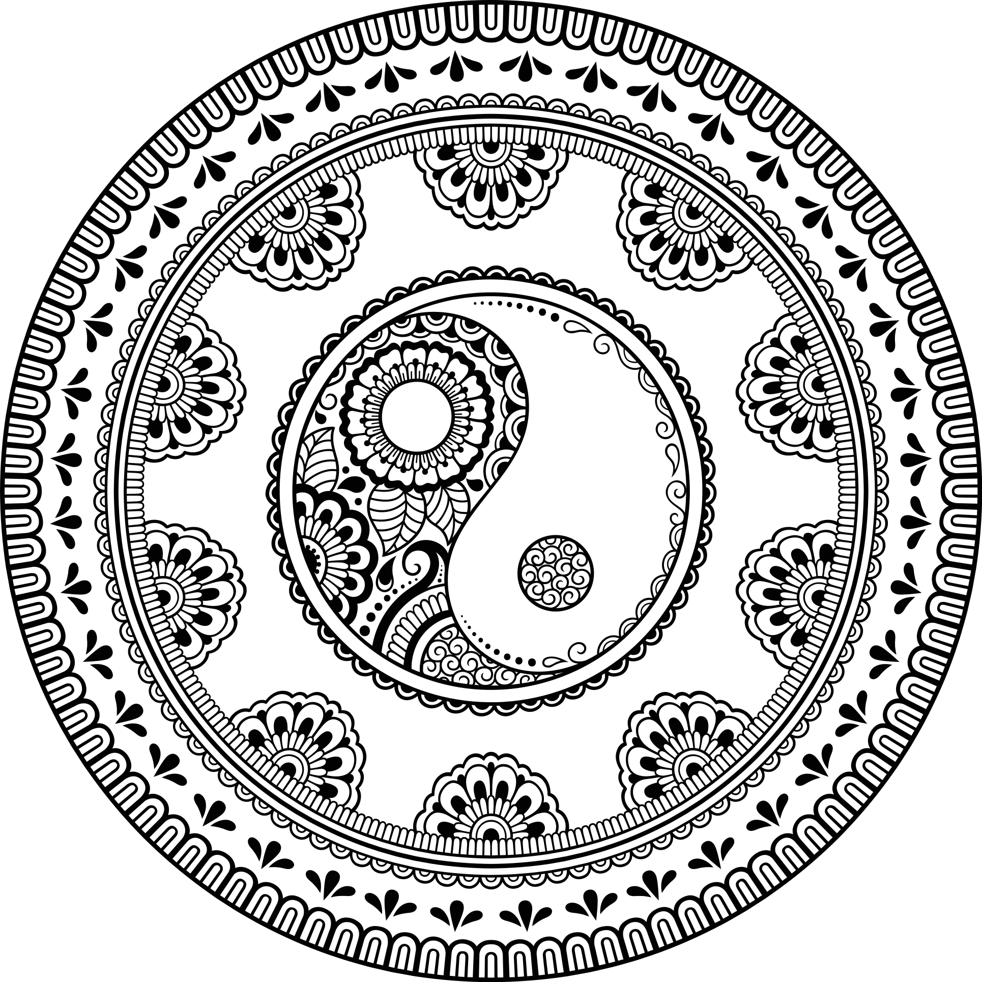 乙烯基地毯 灰色圆形元素 - TenStickers