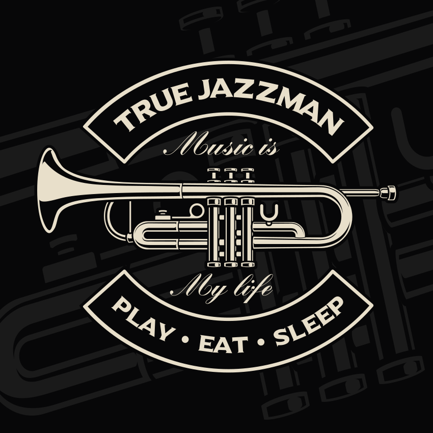 喇叭卧室地毯的真正爵士人设计 - TenStickers