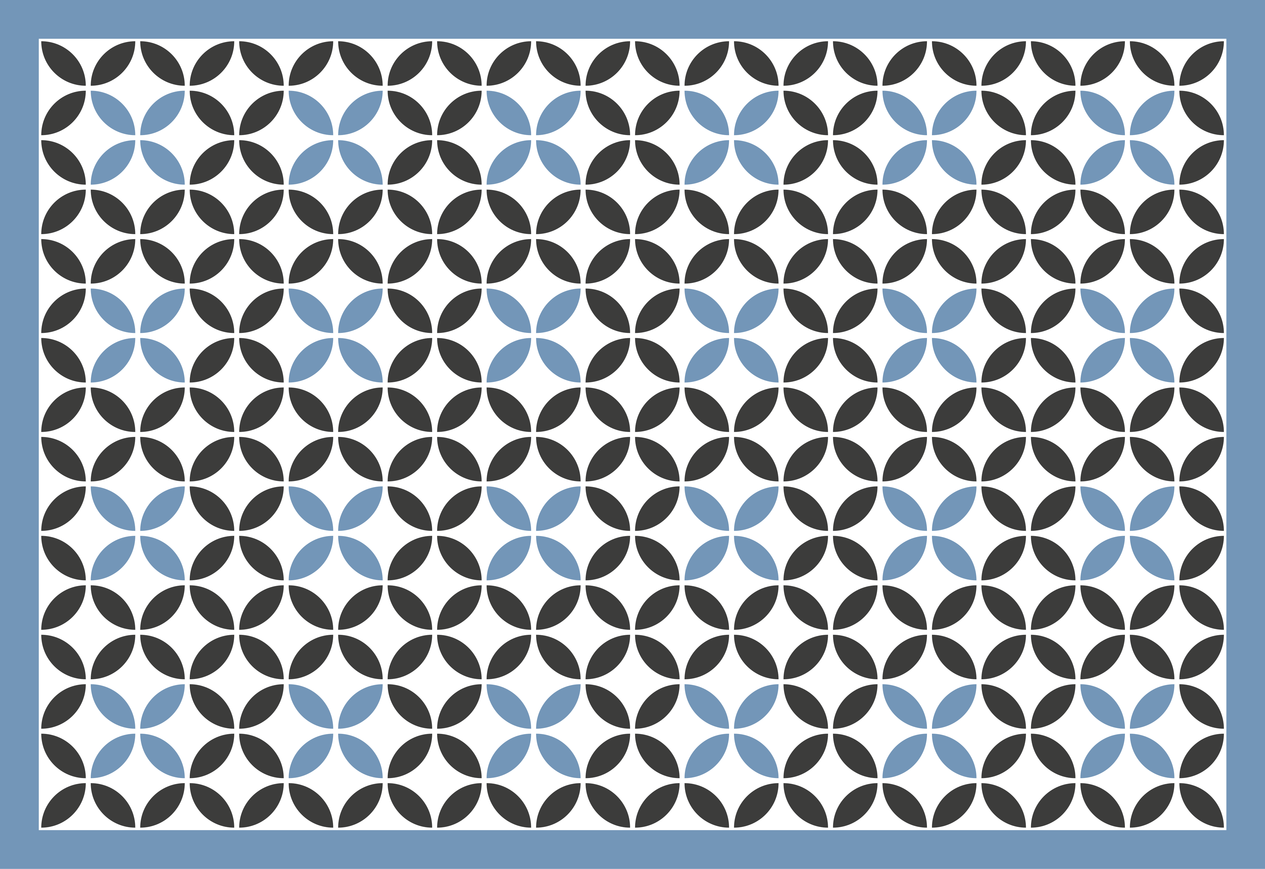 乙烯基地毯几何叠加蓝色圆形图案 - TenStickers