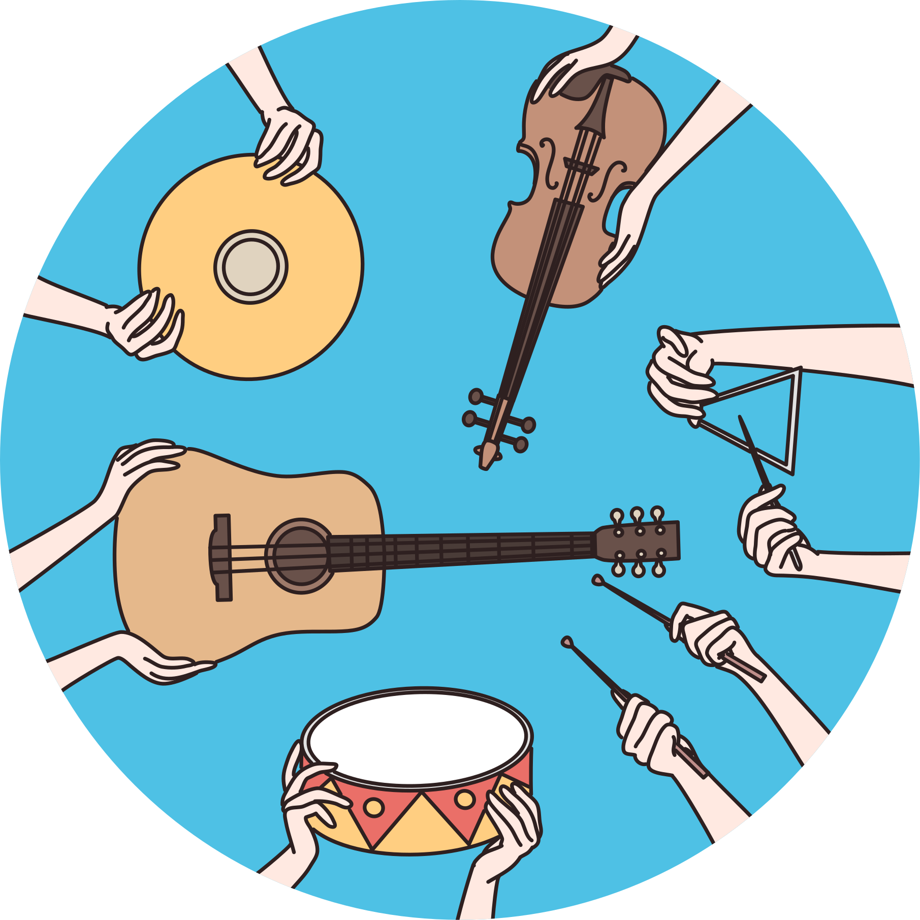 乙烯基地毯音乐手部图案 - TenStickers