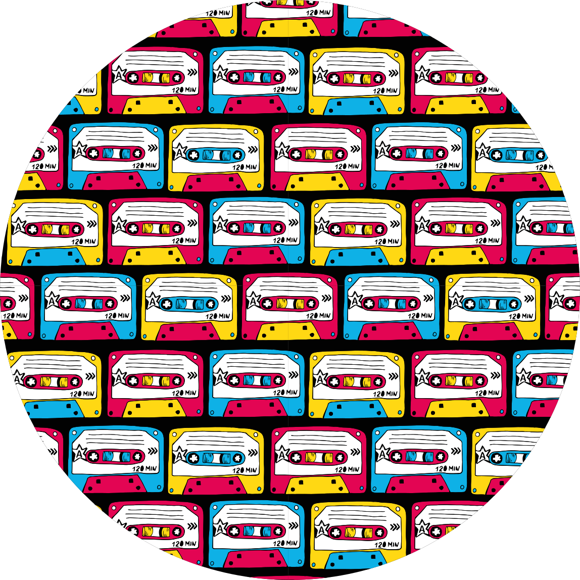 乙烯基复古地毯充满活力的卡带 - TenStickers