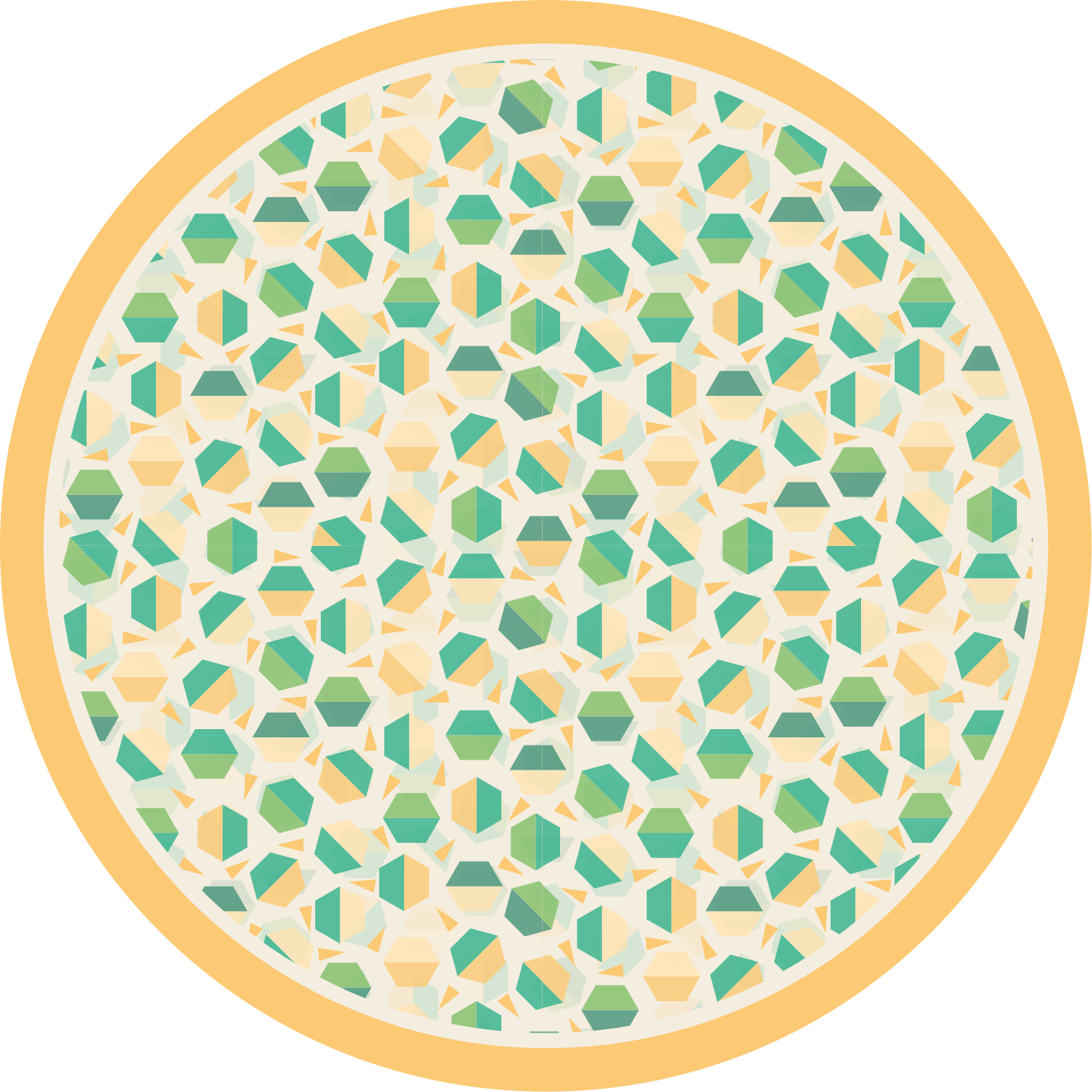 多彩六边形瓷砖图案浴室地板 - TenStickers