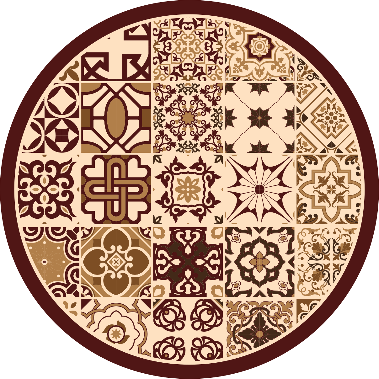 棕色西班牙风格瓷砖浴室地板 - TenStickers