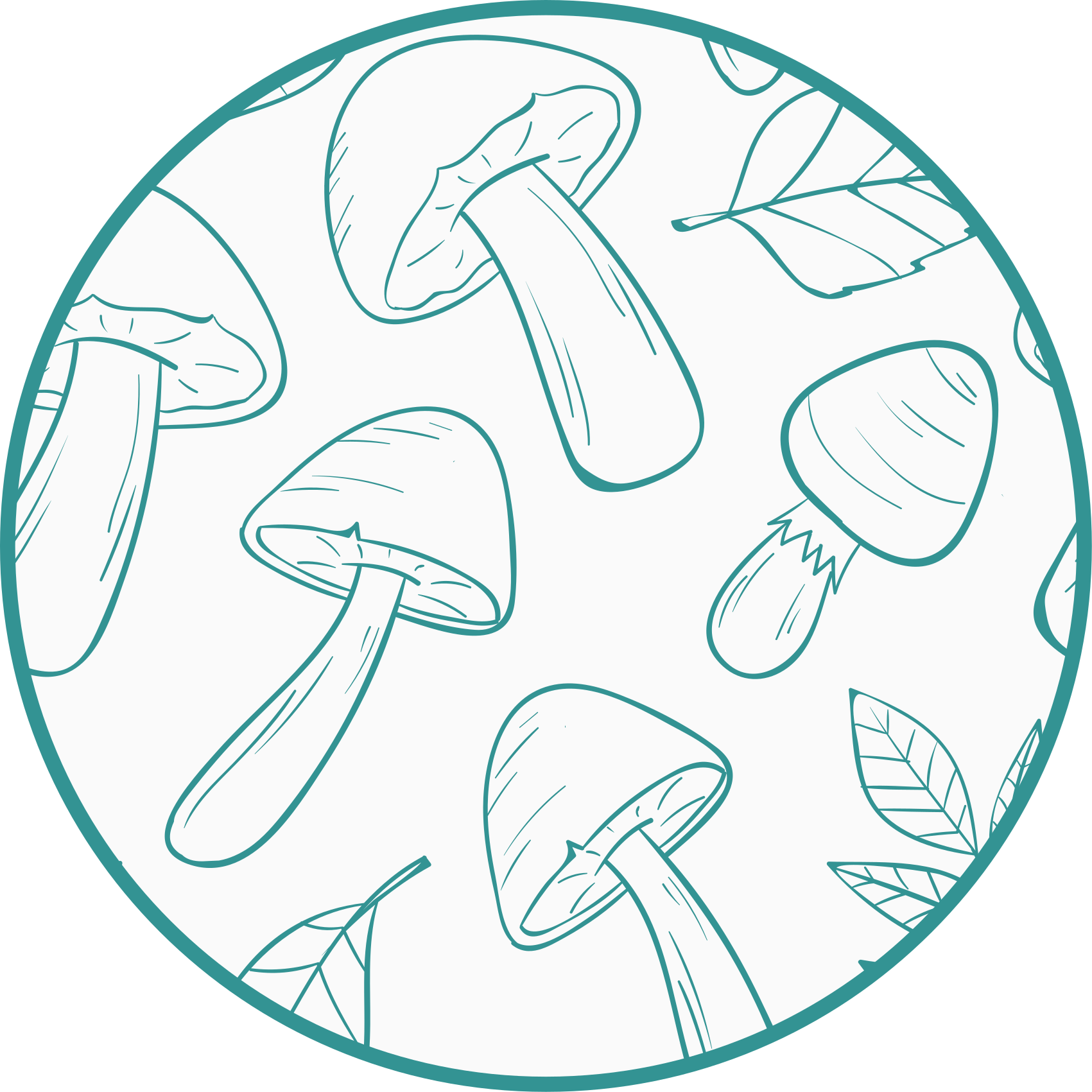 天然乙烯基地毯蘑菇叶子图案 - TenStickers