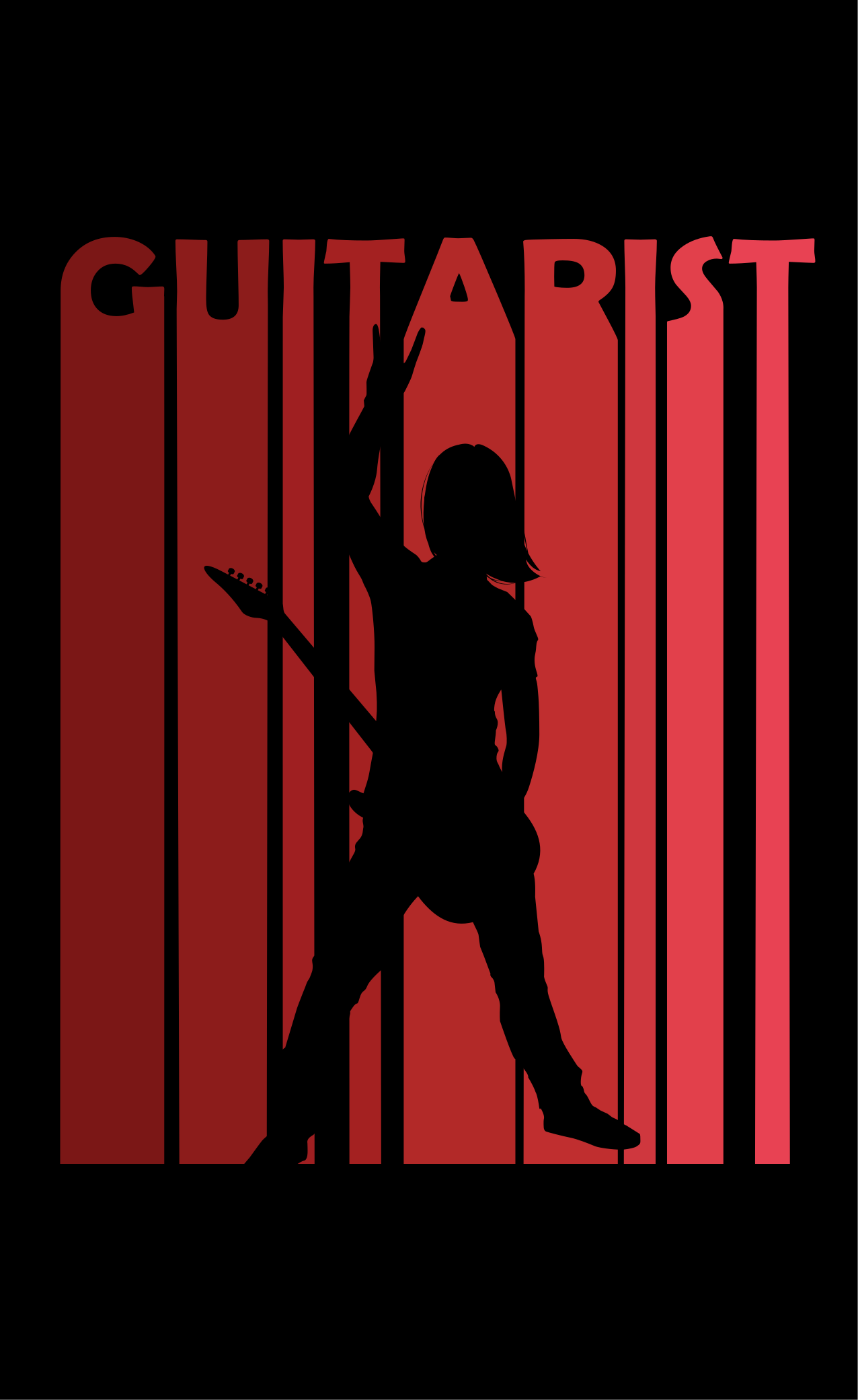 乙烯基地毯吉他手剪影 - TenStickers