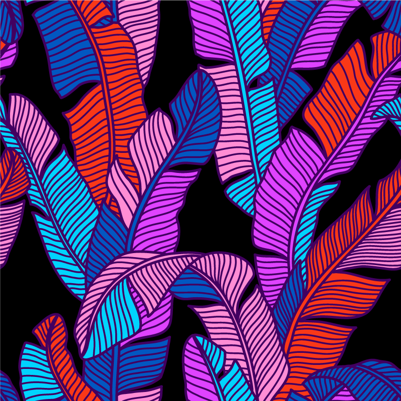 乙烯基花草地毯 鲜艳的叶子图案 - TenStickers