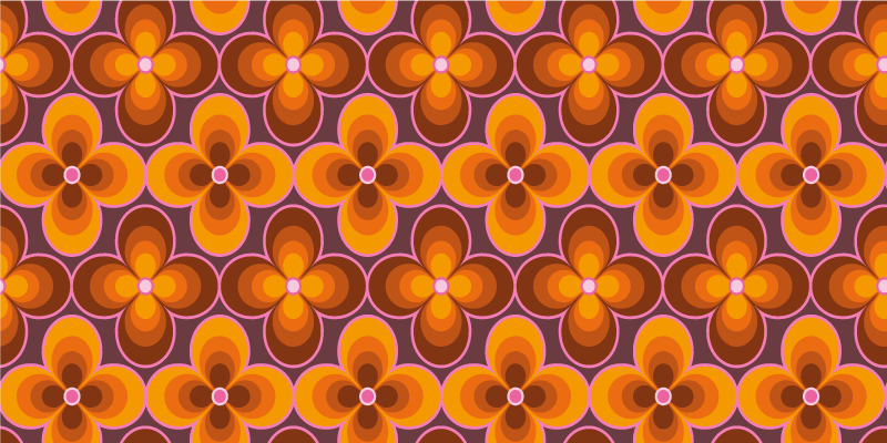 乙烯基复古地毯 复古花卉图案 - TenStickers