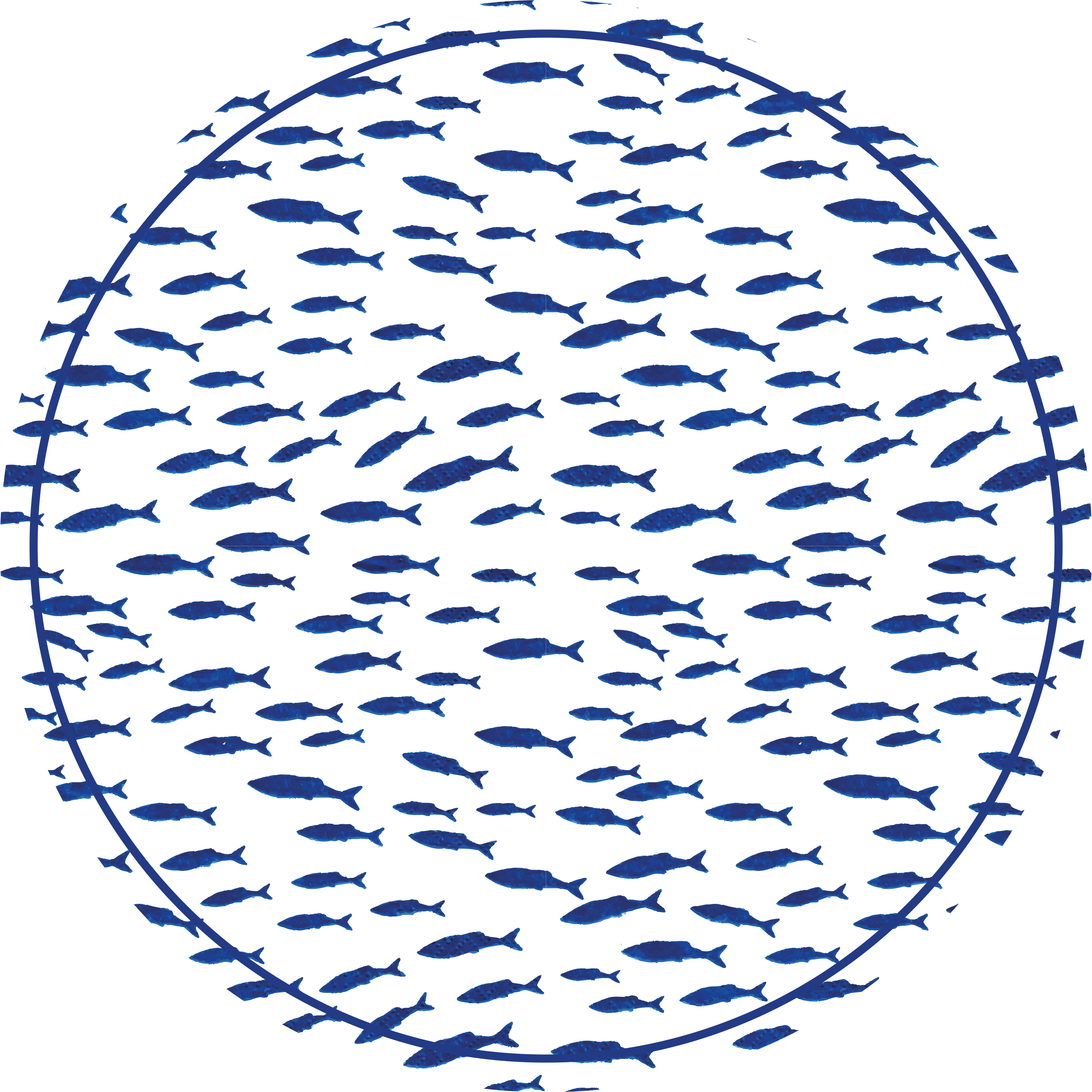 乙烯基地毯动物印花鱼群图案 - TenStickers