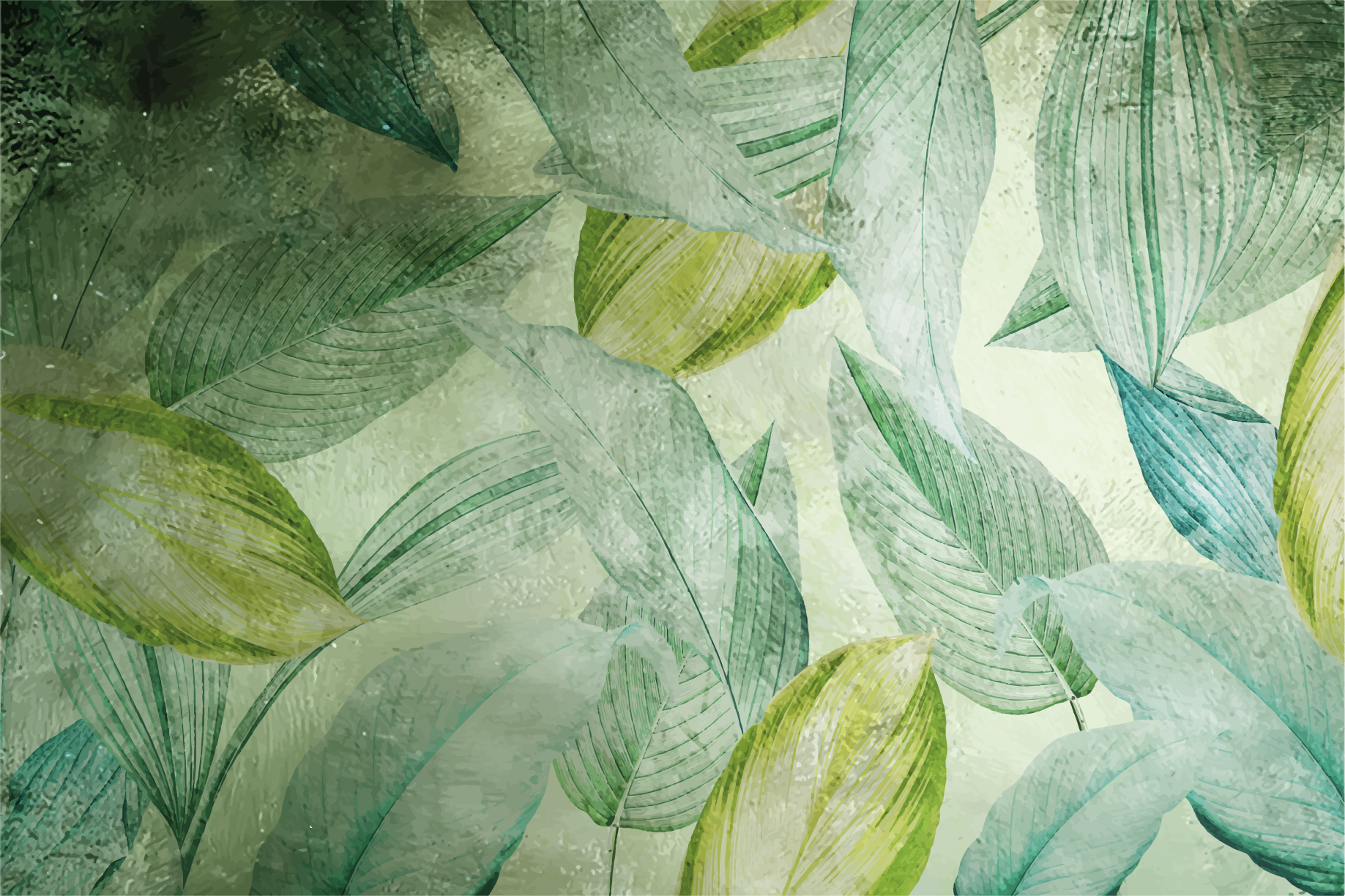 天然乙烯基地毯 充满活力的绿色图案 - TenStickers