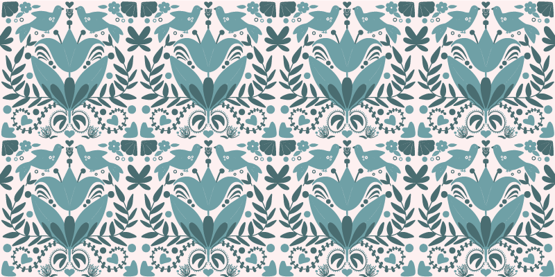 乙烯基地毯花鸟图案 - TenStickers