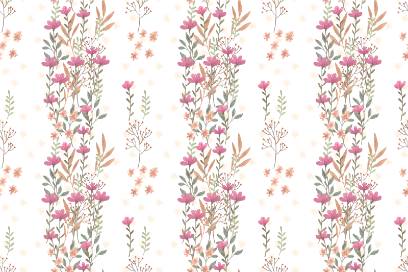 乙烯基花草地毯花卉图案设计 - TenStickers